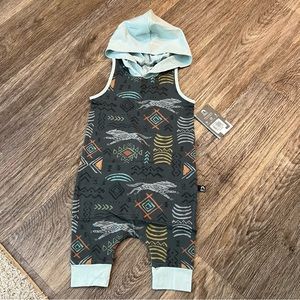 Rags Aztec Print Hooded Romper NWT